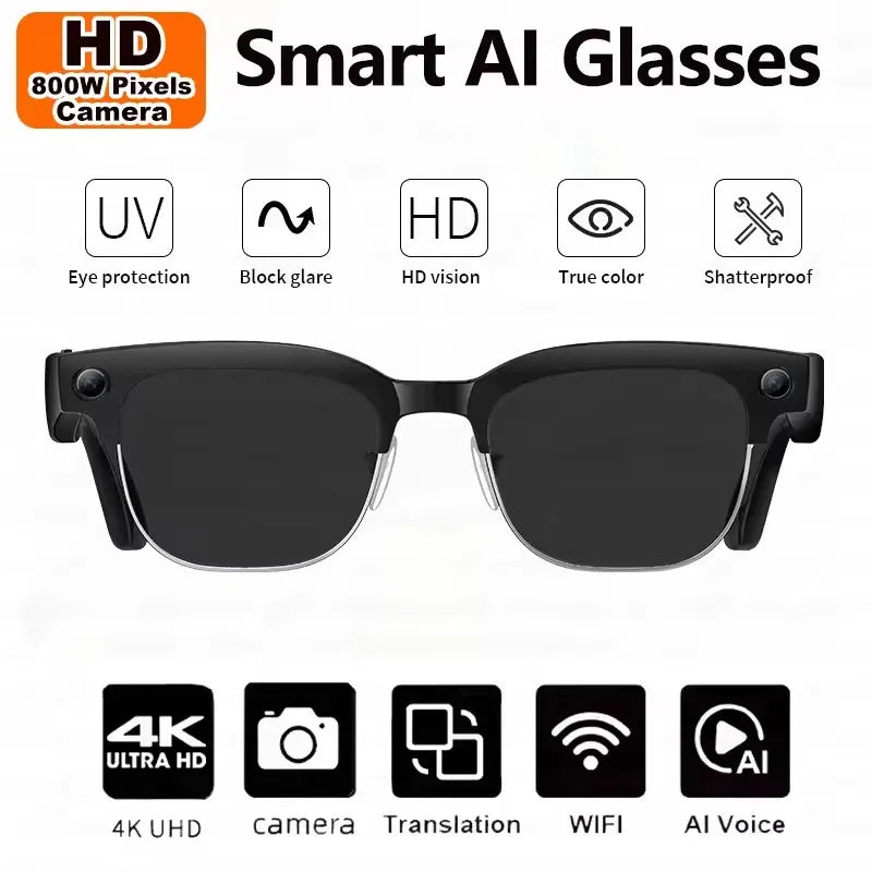 Lunettes Intelligentes IA 2026 — Caméra 4K, Traduction en Temps Réel & Assistant IA Intégré