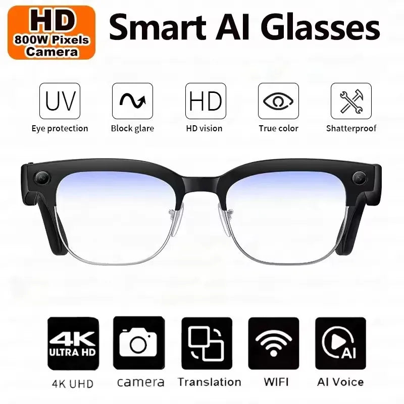 Lunettes Intelligentes IA 2026 — Caméra 4K, Traduction en Temps Réel & Assistant IA Intégré